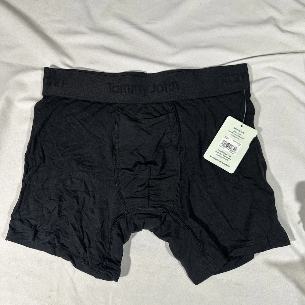 NWT $38 Tommy John [ Small ] Second Skin Trunk Boxer in Black‎ #T2157